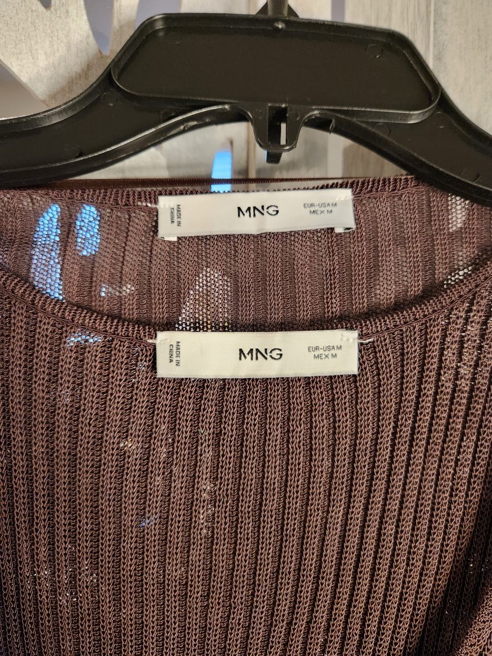 Mango Men's Brown Rib-Knit Sweater